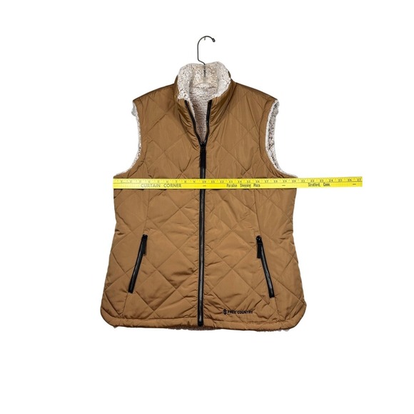 Free Country Stratus Lite Women's Gold Polyester Reversible Vest, Camel Size L - Picture 4 of 7